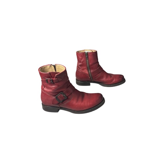 Frye Womens Leather Veronica Shortie Boots Burnt Red 8 - Picture 1 of 8